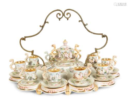 A Capodimonte Porcelain Coffee Service Height overall 13 1/2...