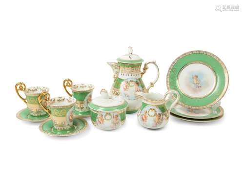 An Austrian Porcelain Tea Service Height of teapot 7 1/2 inc...