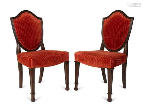 Six George III Style Mahogany Shield Back Dining Chairs Heig...