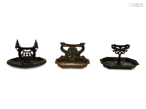 Three Victorian Cast Iron Boot Scrapes