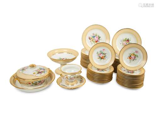 An English Porcelain Dinner Service Diameter of dinner plate...