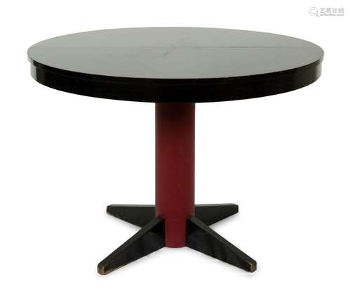 A Mid-Century Modern Painted Breakfast Table Height 30 x dia...