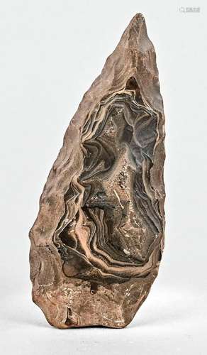 Pointed hand axe, China, one side b