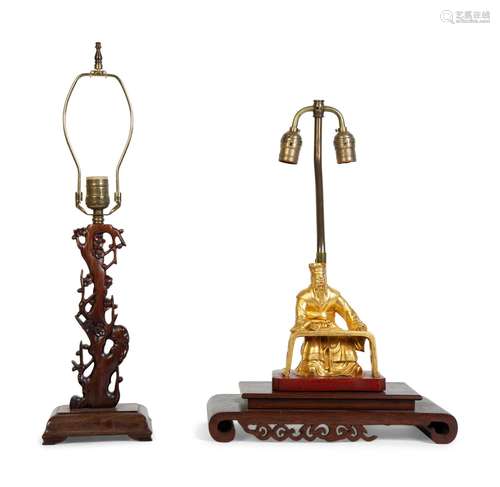 Two Chinese Table Lamps Height of taller 22 inches (includin...