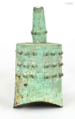 Old bronze bell, China, oval openin