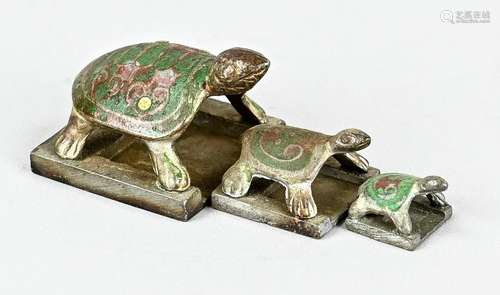 Turtle depiction, Asia, 3 stamps, s