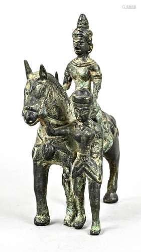 Bronze statue, India, "On the horse