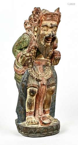 Indonesian wooden figure, colored,