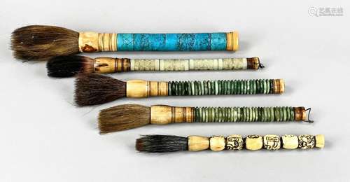 5 Painting brushes, China, differen