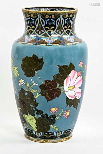 Cloisonné vase, Japan, floral decor