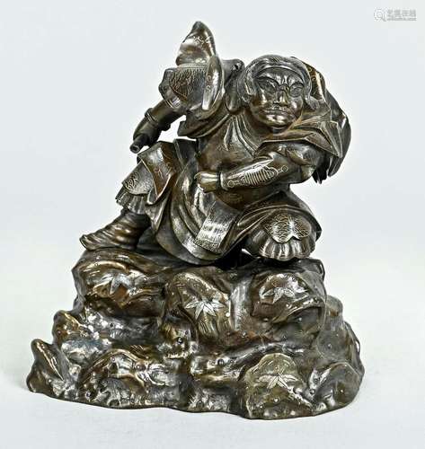 Bronze figure "Attacking Samurai",