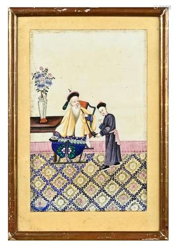 Silk painting China, around 1900, "