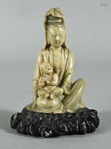 Fine soapstone figure, China, Shou