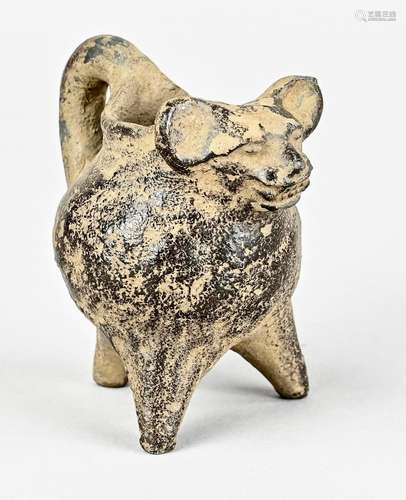 Jug on 3 legs, with an animal head