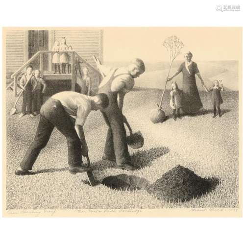 Grant Wood (American, 1891-1942), Tree Planting Group