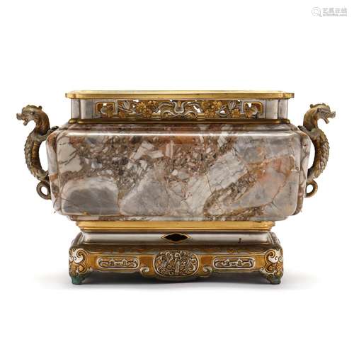 Continental Hardstone and Parcel Gilt Censer in the Chinese ...