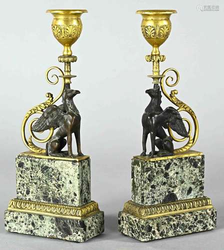 Pair of candlesticks, England circa