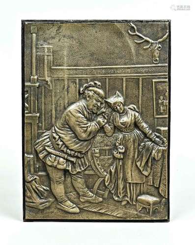 Bronze relief, "Falstaff and His Mi