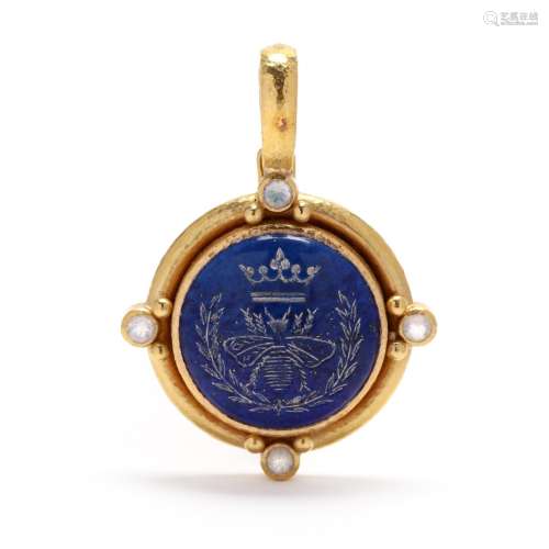 Gold and Lapis Lazuli Intaglio Pendant / Enhancer, Elizabeth...
