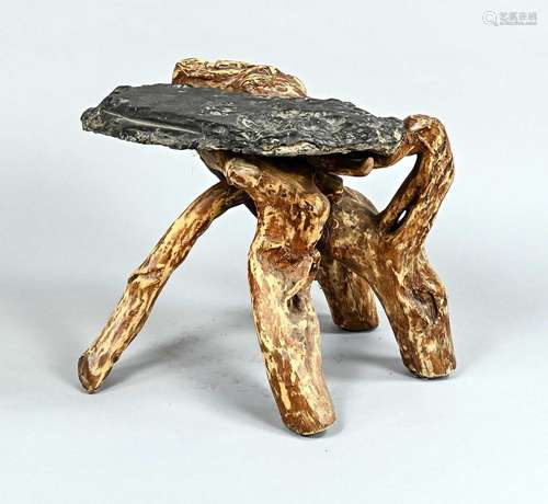 Wooden stool, carved tree stump, se