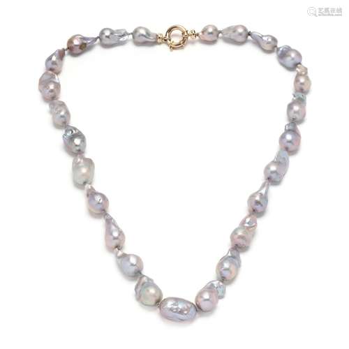 Single Strand Baroque Pearl Necklace