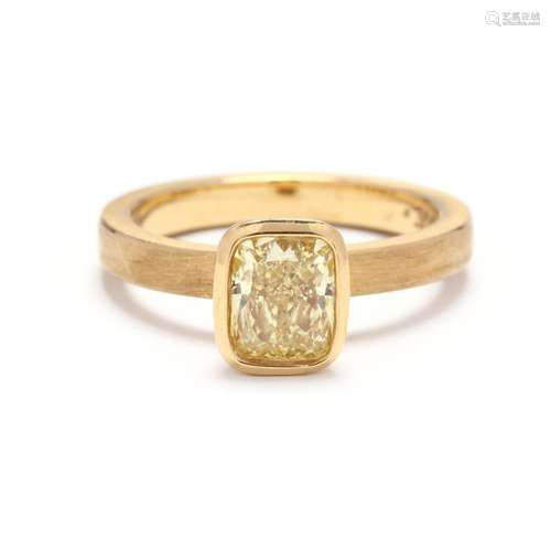 High Karat Gold and Fancy Intense Yellow Diamond Ring, Jewel...