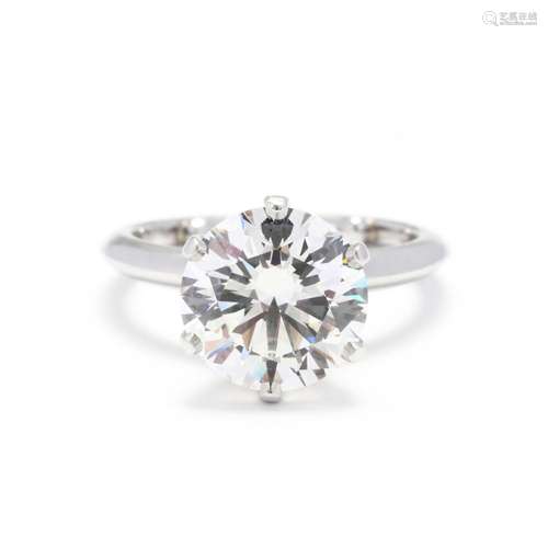 Platinum and 5.11 Carat Diamond Solitaire Ring, Tiffany &...