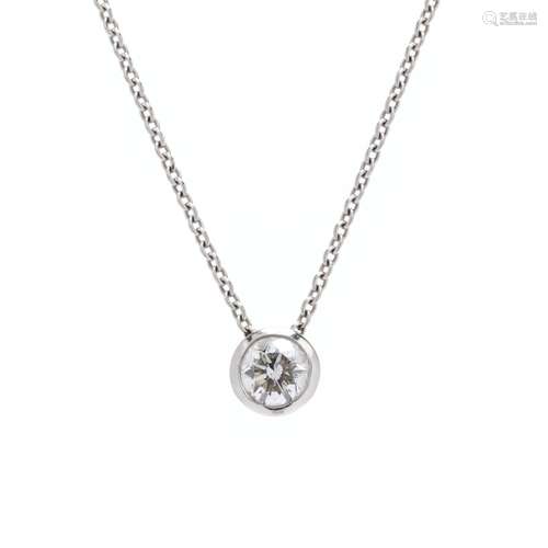 Platinum and Diamond Pendant Necklace