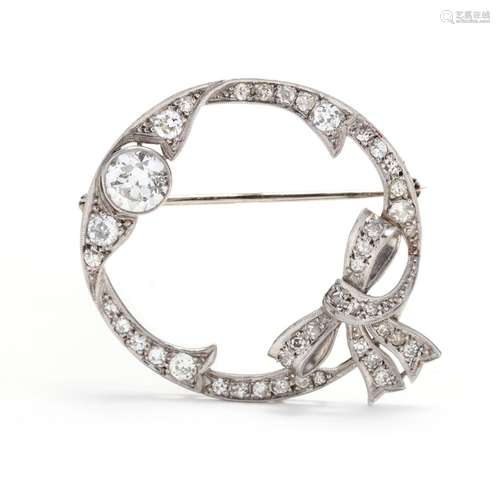 Art Deco Platinum and Diamond Brooch