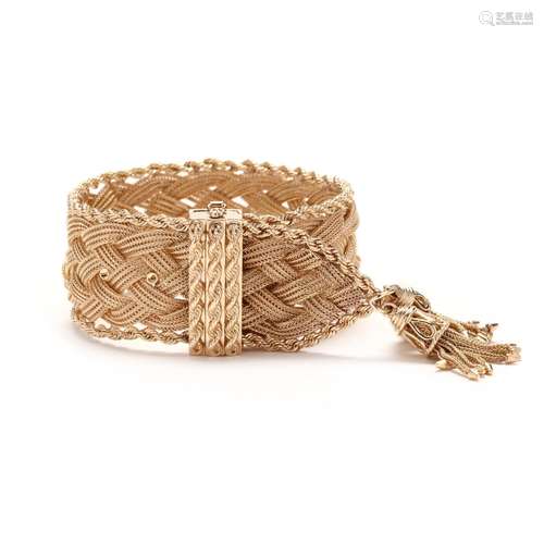 Vintage Braided and Woven Gold Bracelet