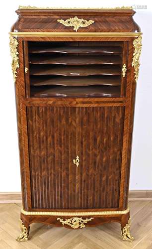 Elegant French music half-cabinet,