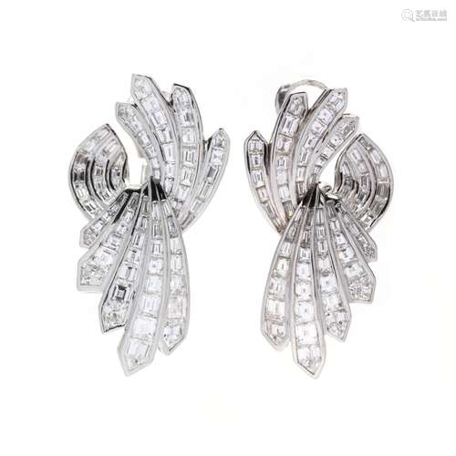 Platinum and Diamond Earrings, Tiffany & Co.