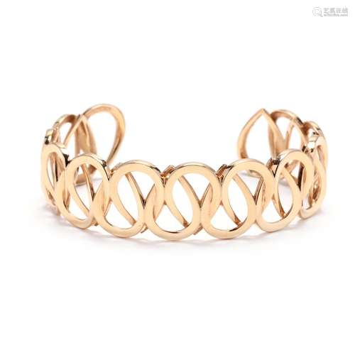 Rose Gold Princesse Grace de Monaco PÃ©tales de Rose Cuff Br...