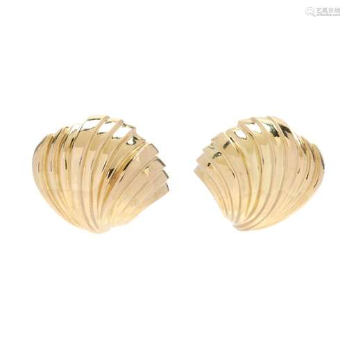 Gold Fan Earrings, Tiffany & Co.