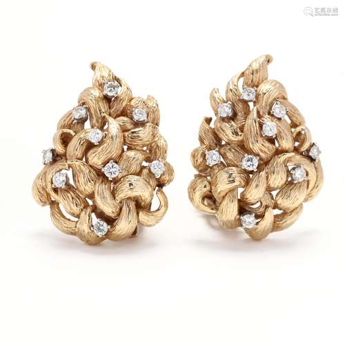 Gold and Diamond Earrings