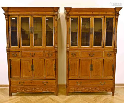 Pair of showcase cabinets, China, e