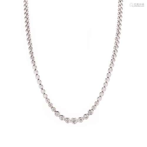 White Gold and Diamond Riviere Necklace