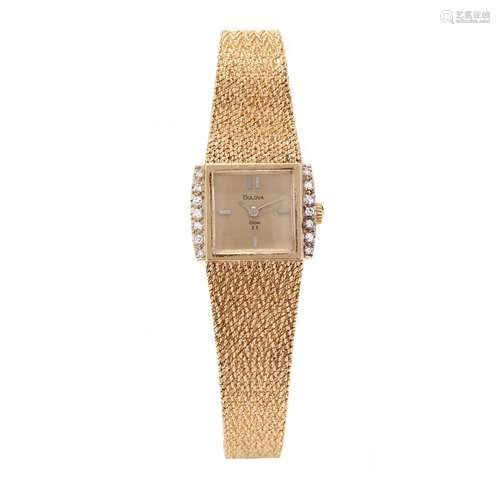 Lady's 14KT Gold and Diamond Dress Watch, Bulova for Ch...