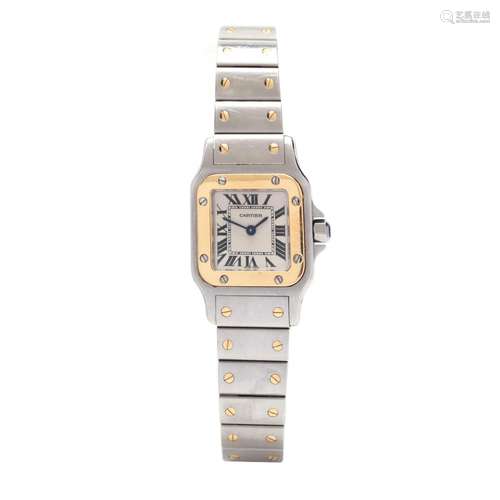 Lady's Stainless Steel and Gold Santos Watch, Cartier