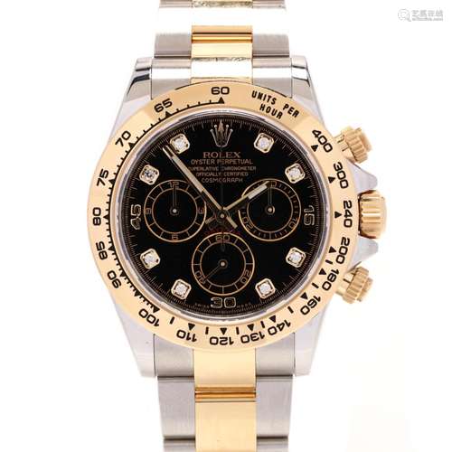 Two Tone and Diamond Cosmograph Daytona Watch, Rolex