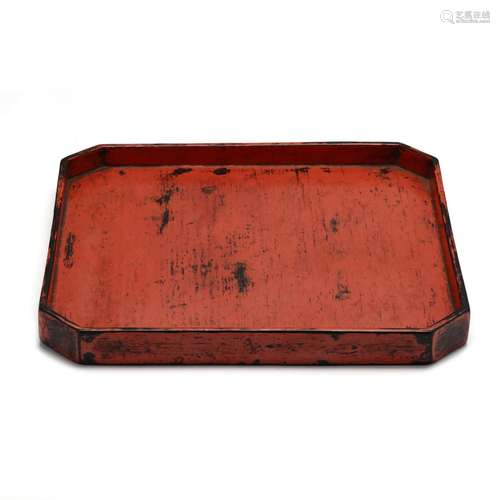 A Japanese Red Lacquer Negoro Serving Tray