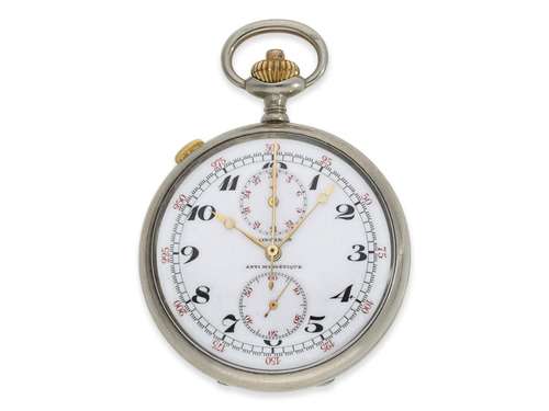 Pocket watch: interesting chronograph rattrapante, Longines ...