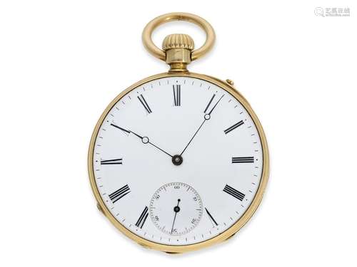 Pocket watch: interesting early 18K lever watch with special...