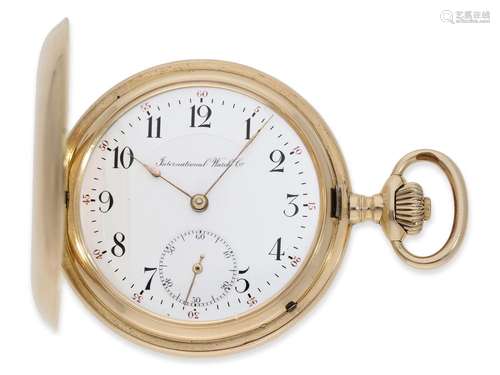 Pocket watch: very well-preserved pink gold hunting case wat...