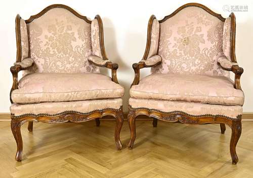 Two enchanting winged armchairs fro