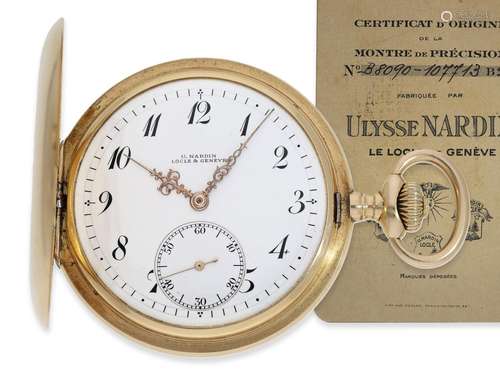 Pocket Watch: very fine precision pocket watch by Ulysse Nar...