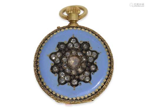 Pendant watch/pocket watch: extremely rare miniature gold/en...