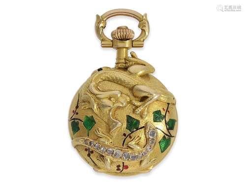 Pocket watch/pendant watch: rarity, Art Nouveau miniature go...