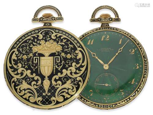 Pocket watch: extremely rare Longines Art Déco enamel watch ...