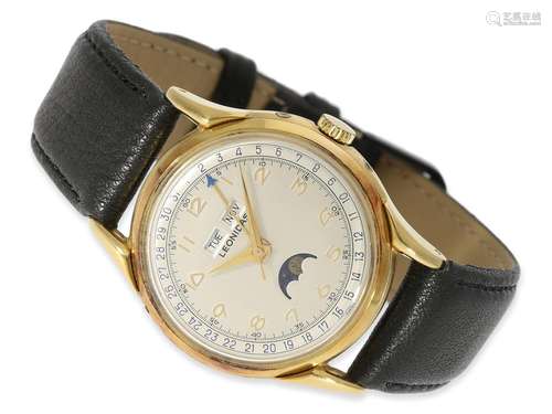 Wristwatch: attractive vintage calendar watch with moon phas...